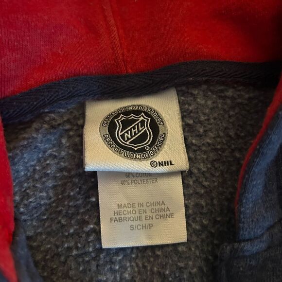 Columbus Blue Jackets Women's Navy  Lace Up Collar Pullover Hoodie NHL  Small - Picture 4 of 5